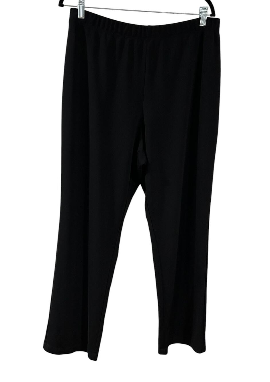 Susan Graver Liquid Knit Black Pants Elastic Waist Size XL EUC